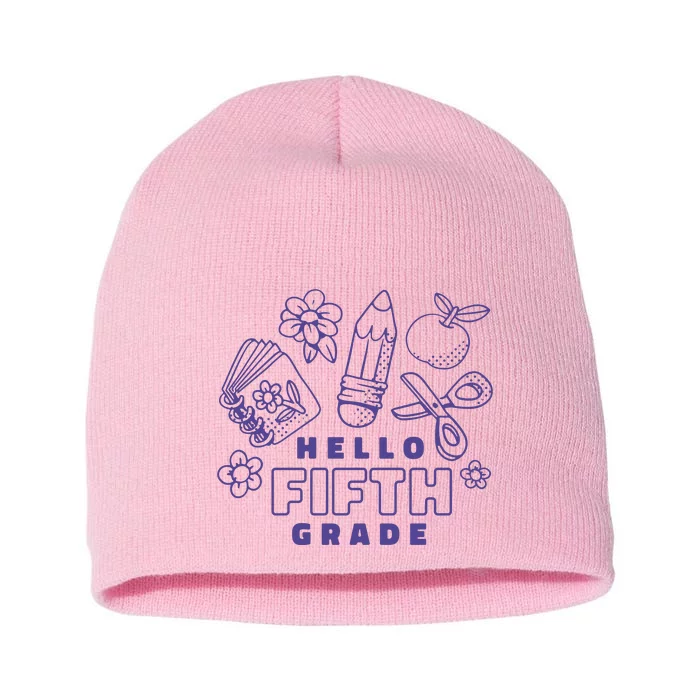 Hello Fifth Grade School Short Acrylic Beanie