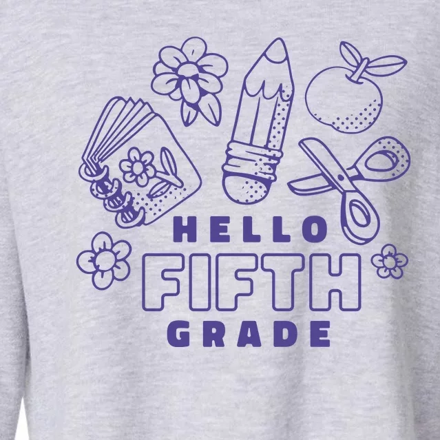 Hello Fifth Grade School Cropped Pullover Crew