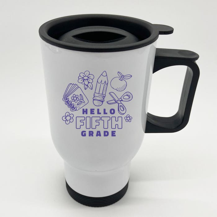 Hello Fifth Grade School Front & Back Stainless Steel Travel Mug