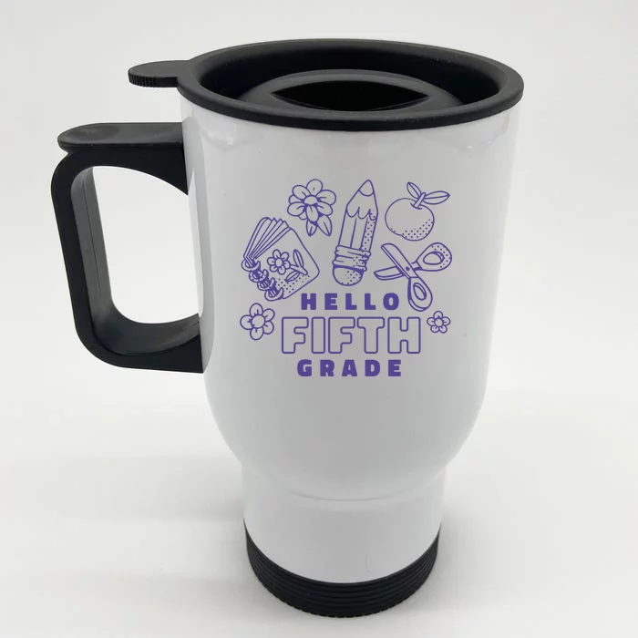 Hello Fifth Grade School Front & Back Stainless Steel Travel Mug