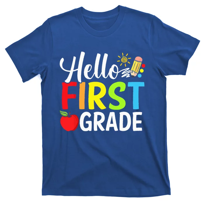 Hello First Grade Team 1st Grade Back To School Teacher T-Shirt