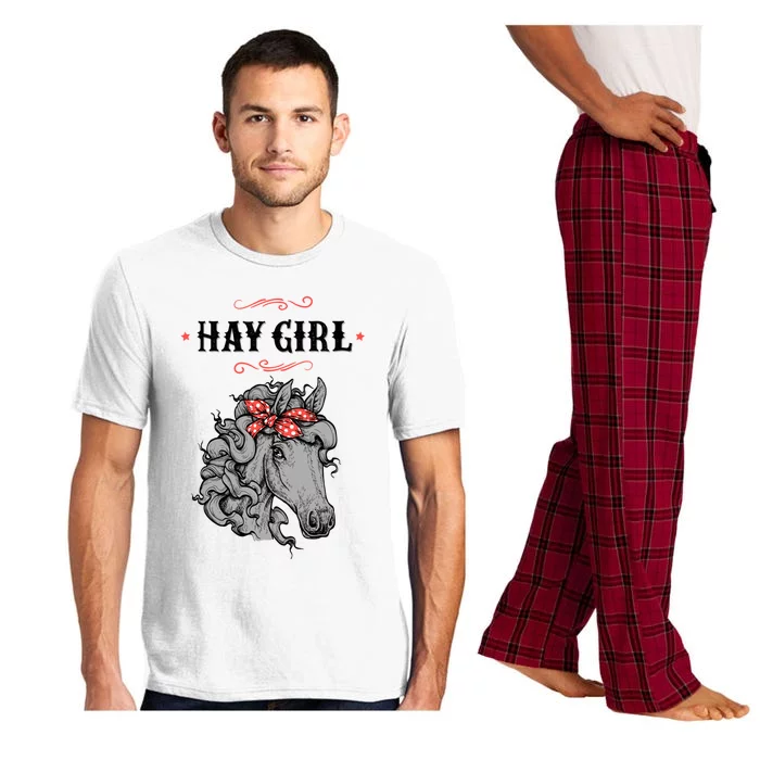 Horse Funny Gift For Girls And Women Horse With Bandana Hay Girl Cool Gift Pajama Set