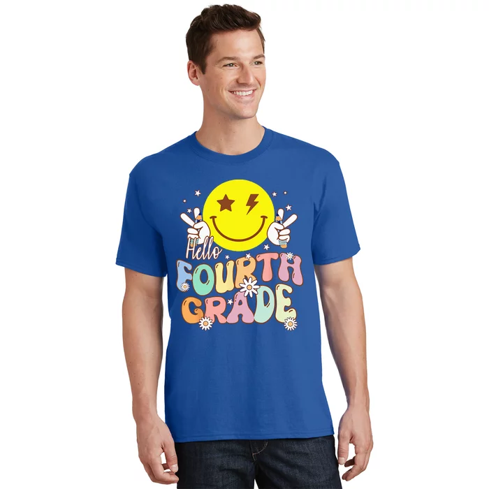 Hello Fourth Grade Funny Smile Face 4th Grade Back To School T-Shirt