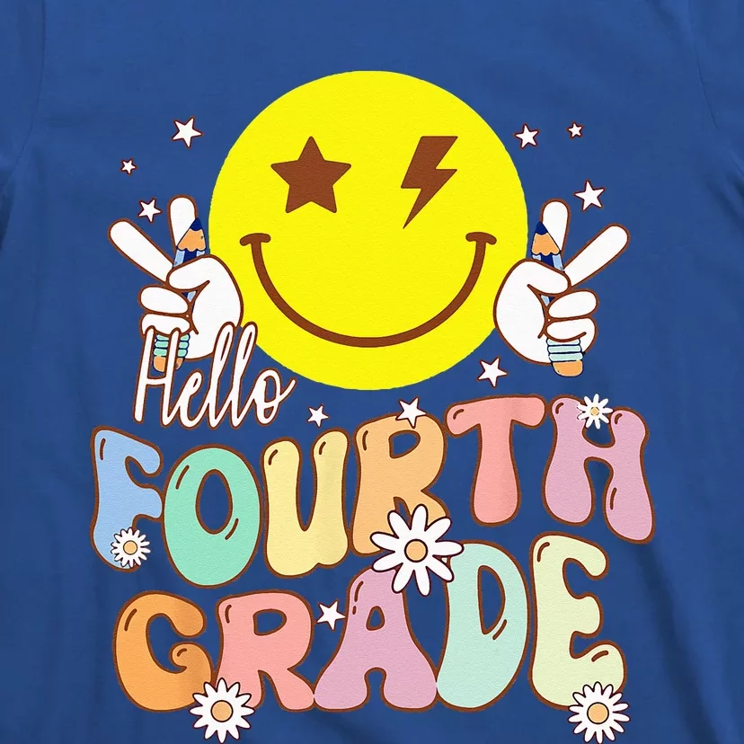 Hello Fourth Grade Funny Smile Face 4th Grade Back To School T-Shirt