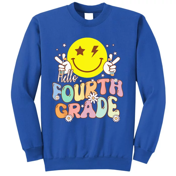 Hello Fourth Grade Funny Smile Face 4th Grade Back To School Tall Sweatshirt