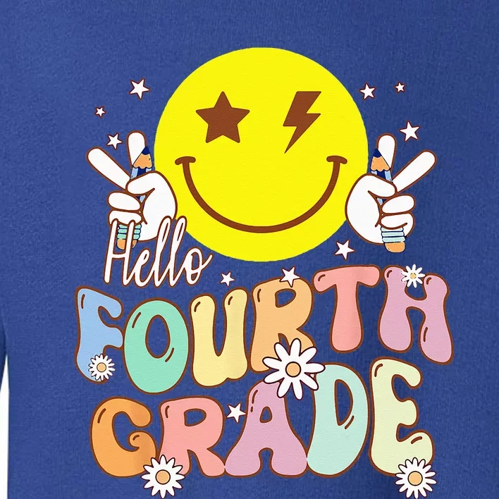 Hello Fourth Grade Funny Smile Face 4th Grade Back To School Toddler Sweatshirt