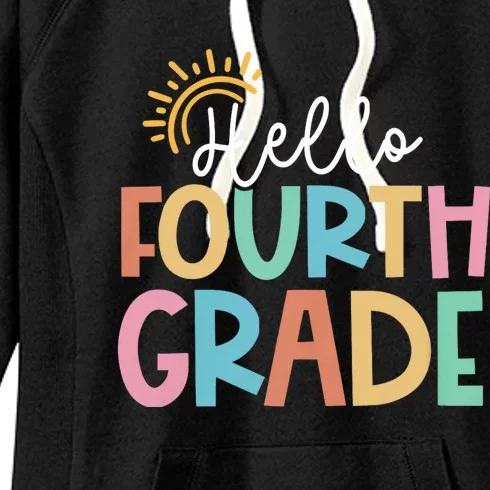 Hello Fourth Grade Team 4th Grade Back To School Teacher Women's Fleece Hoodie