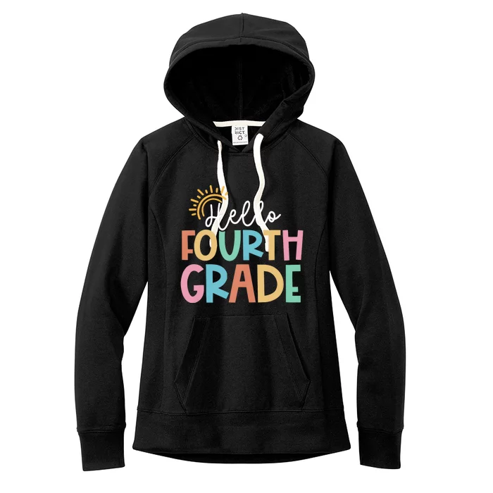 Hello Fourth Grade Team 4th Grade Back To School Teacher Women's Fleece Hoodie