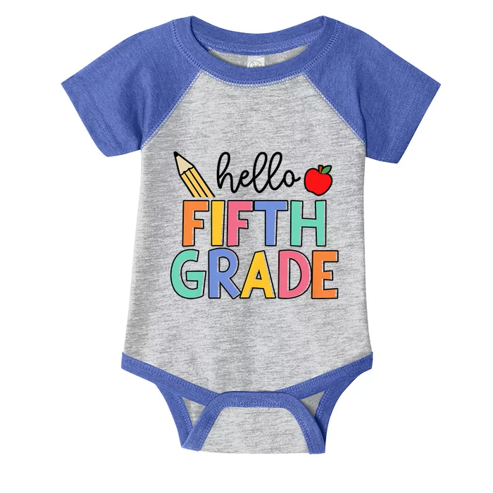 Hello Fifth Grade Team 5th Grade Back To School Teacher Infant Baby Jersey Bodysuit