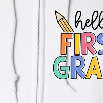 Hello First Grade Team 1st Grade Back To School Teacher Full Zip Hoodie