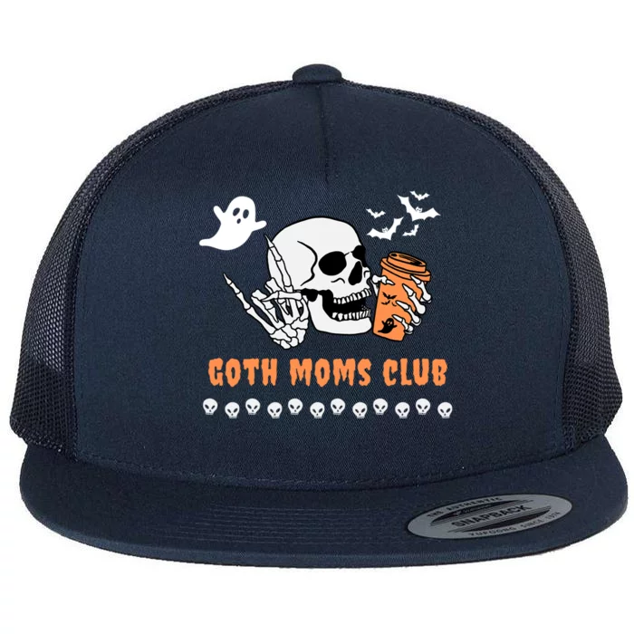 Halloween Funny Goth Moms Club Spooky Gothic Mom Mama Gift Flat Bill Trucker Hat