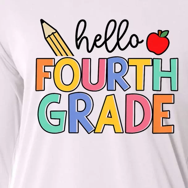 Hello Fourth Grade Team 4th Grade Back To School Teacher Cooling Performance Long Sleeve Crew