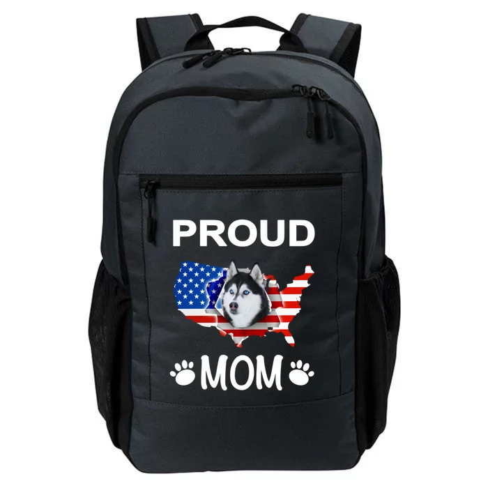 Husky Funny Gift Husky Dog Husky Proud Patriot Mom Gift Daily Commute Backpack