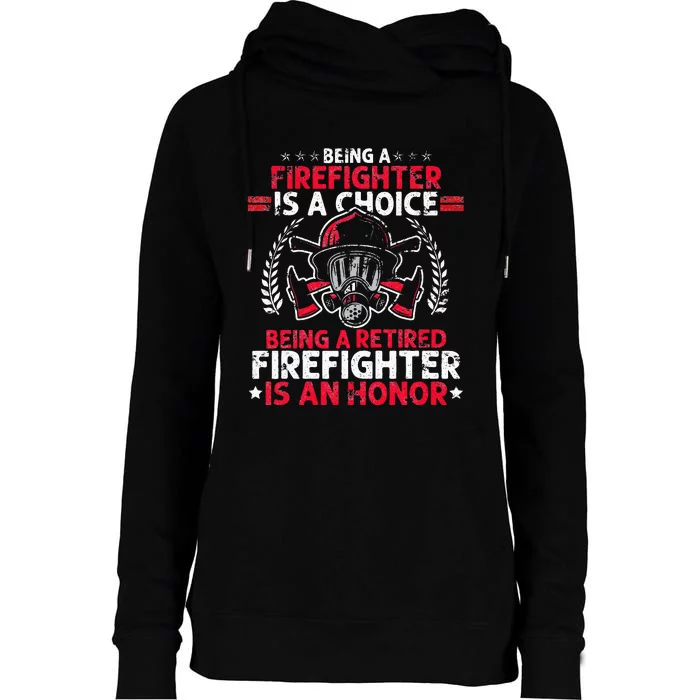 Heroic Fireman Gift Idea Retired Firefighter Womens Funnel Neck Pullover Hood