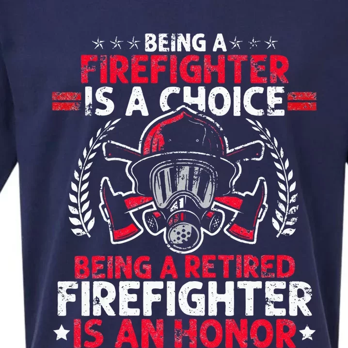 Heroic Fireman Gift Idea Retired Firefighter Sueded Cloud Jersey T-Shirt