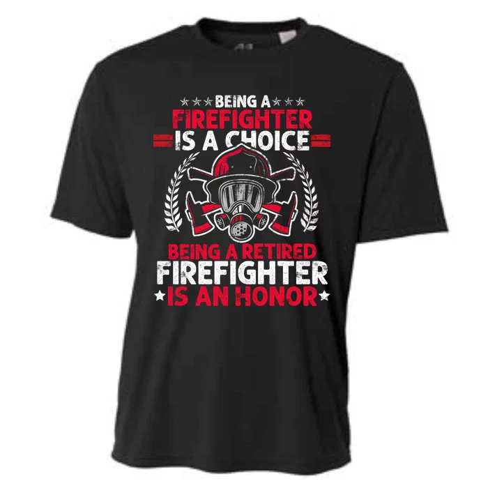 Heroic Fire Gift Idea Retired Firefighter Great Gift Cooling Performance Crew T-Shirt