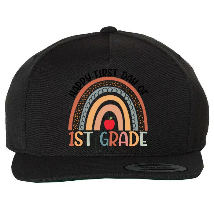 Hello First Grade Rainbow First Day Of 1St Grade Teacher Gift Wool Snapback Cap