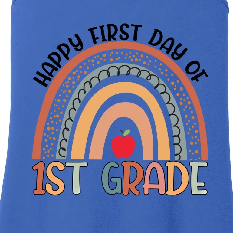 Hello First Grade Rainbow First Day Of 1St Grade Teacher Gift Ladies Essential Tank