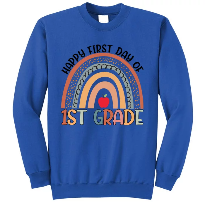 Hello First Grade Rainbow First Day Of 1St Grade Teacher Gift Tall Sweatshirt