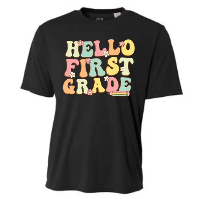 Hello First Grade Team 1st Grade Teacher Girl Back To School. Cooling Performance Crew T-Shirt