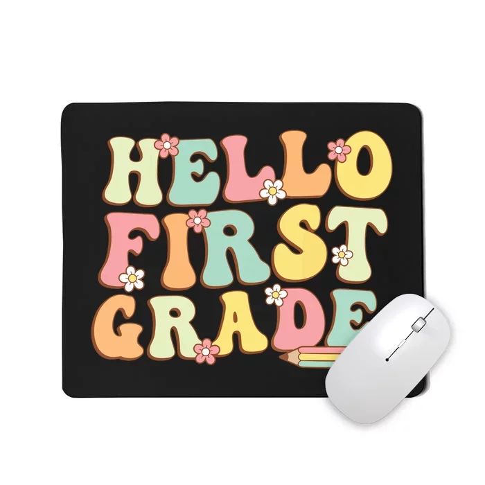 Hello First Grade Team 1st Grade Teacher Girl Back To School. Mousepad