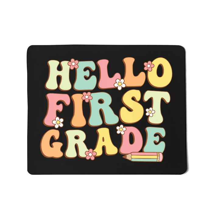 Hello First Grade Team 1st Grade Teacher Girl Back To School. Mousepad