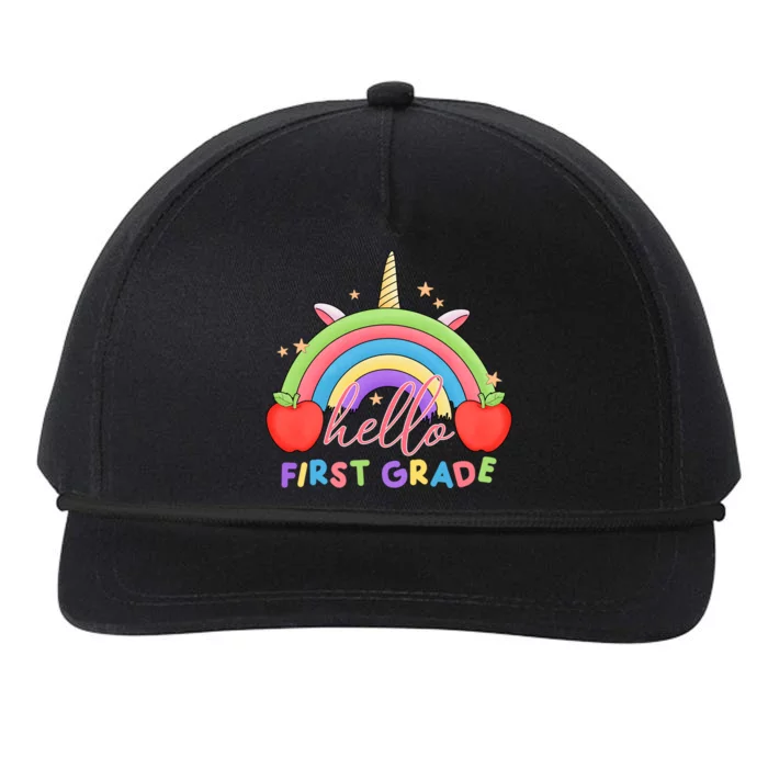 Hello First Grade Rainbow Back To School Snapback Five-Panel Rope Hat