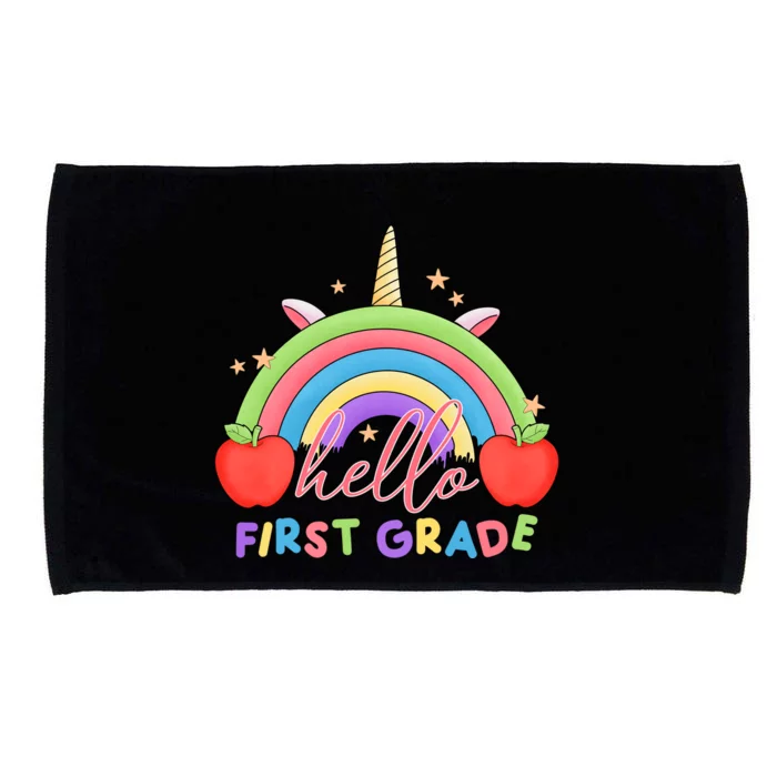 Hello First Grade Rainbow Back To School Microfiber Hand Towel