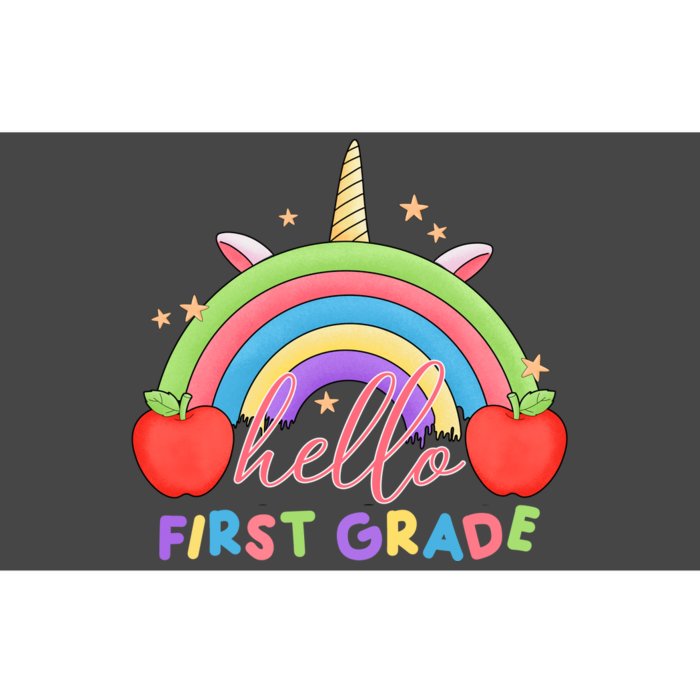 Hello First Grade Rainbow Back To School Bumper Sticker