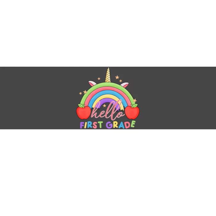 Hello First Grade Rainbow Back To School Bumper Sticker