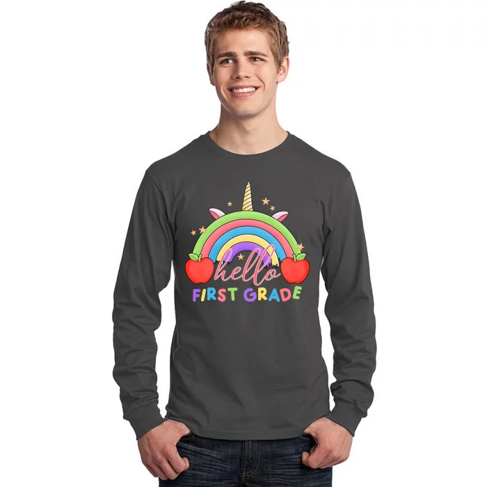 Hello First Grade Rainbow Back To School Tall Long Sleeve T-Shirt