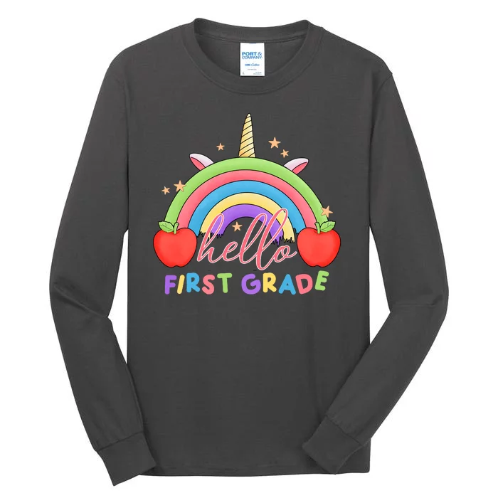 Hello First Grade Rainbow Back To School Tall Long Sleeve T-Shirt