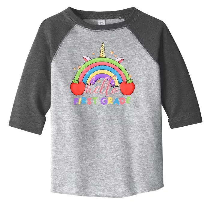 Hello First Grade Rainbow Back To School Toddler Fine Jersey T-Shirt