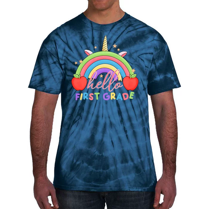 Hello First Grade Rainbow Back To School Tie-Dye T-Shirt