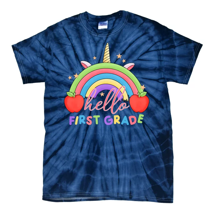 Hello First Grade Rainbow Back To School Tie-Dye T-Shirt