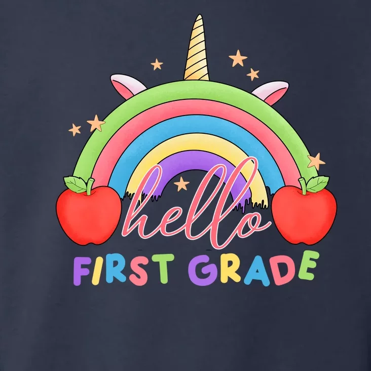 Hello First Grade Rainbow Back To School Toddler Hoodie