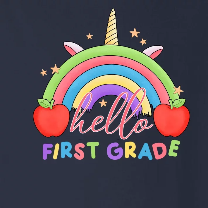 Hello First Grade Rainbow Back To School Toddler Long Sleeve Shirt