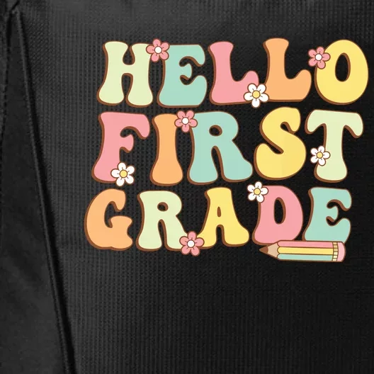 Hello First Grade Team 1st Grade Teacher Girl Back To School City Backpack