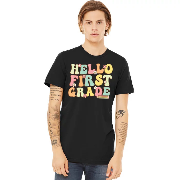 Hello First Grade Team 1st Grade Teacher Girl Back To School Premium T-Shirt