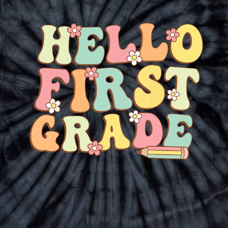 Hello First Grade Team 1st Grade Teacher Girl Back To School Tie-Dye T-Shirt