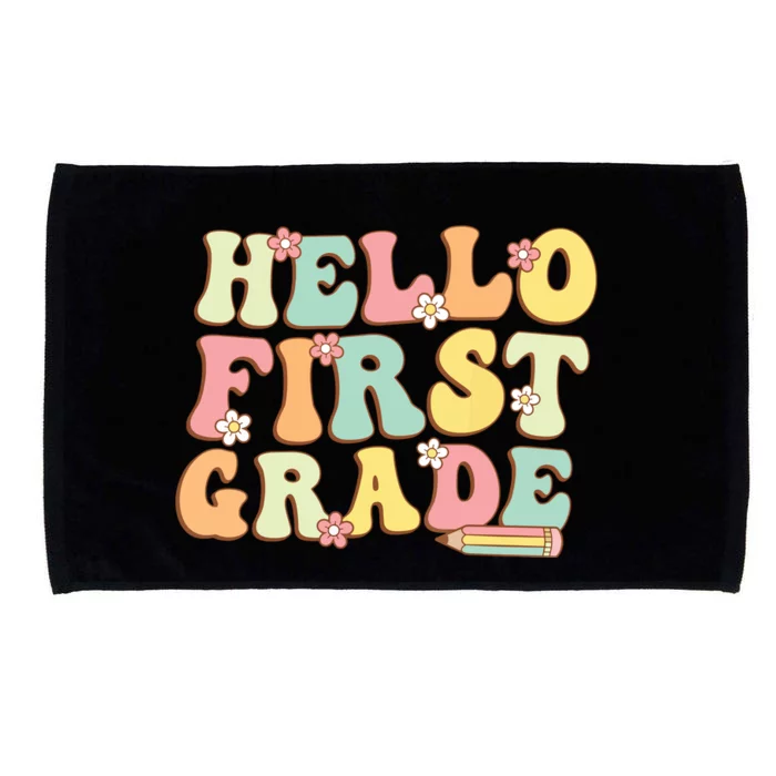 Hello First Grade Team 1st Grade Teacher Girl Back To School Microfiber Hand Towel