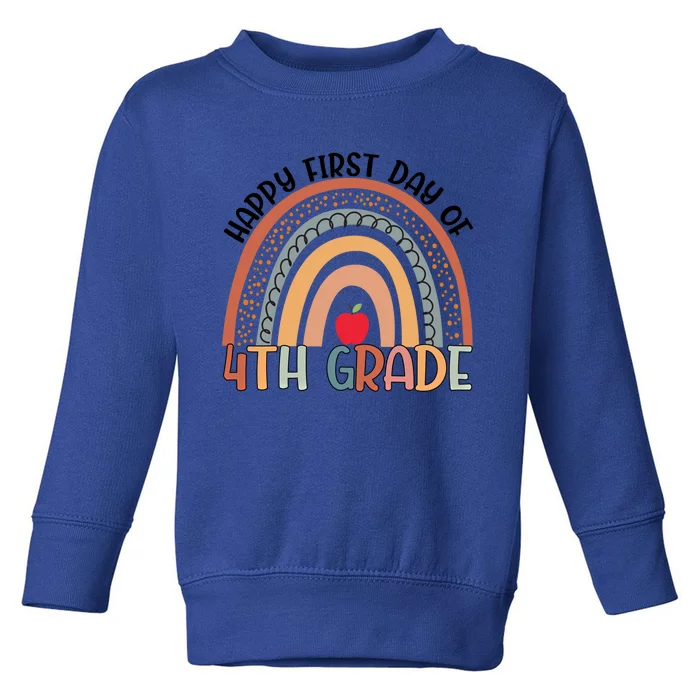 Hello Fourth Grade Rainbow First Day Of 4Th Grade Teacher Gift Toddler Sweatshirt