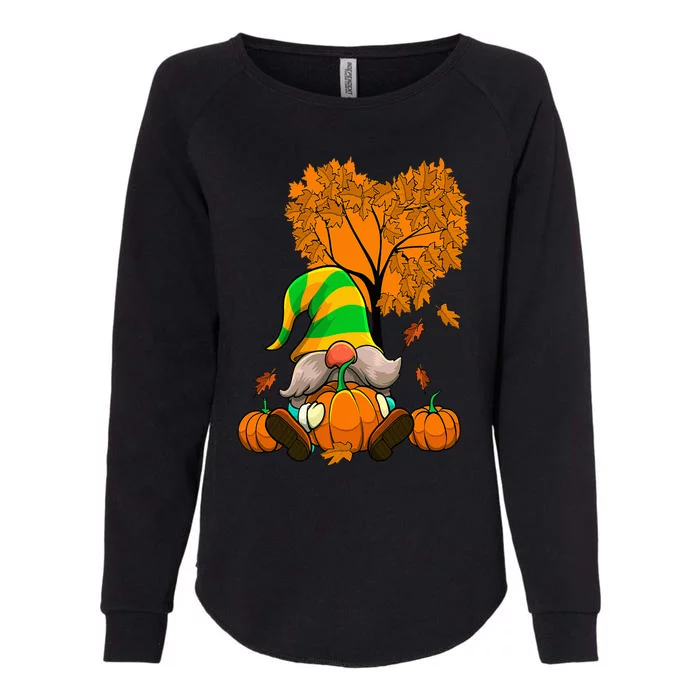 Happy Fall Gnome Autumn Thanksgiving Pumpkin Spice Season Womens California Wash Sweatshirt