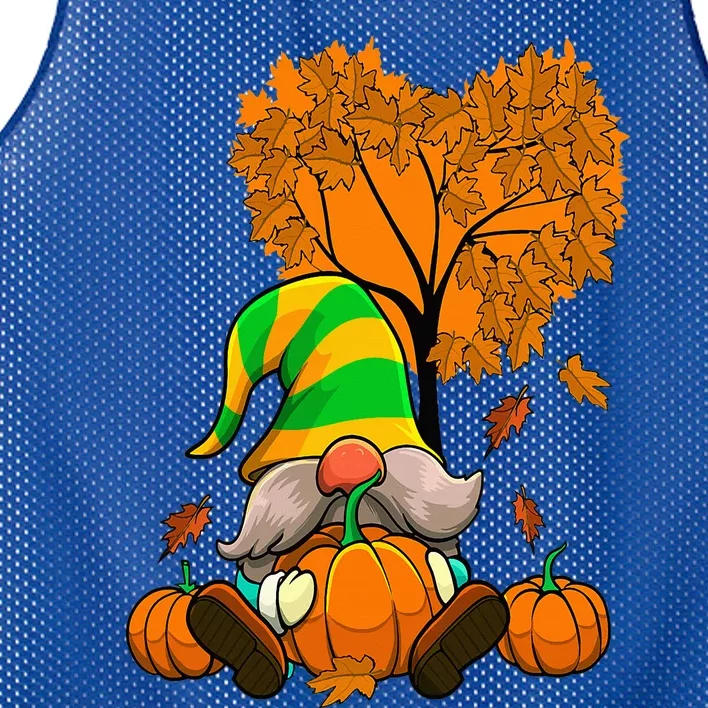 Happy Fall Gnome Autumn Thanksgiving Pumpkin Spice Season Mesh Reversible Basketball Jersey Tank