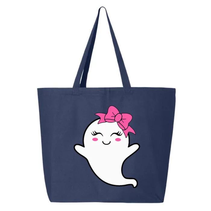 Halloween Funny Ghost With Pink Bow Boo 25L Jumbo Tote