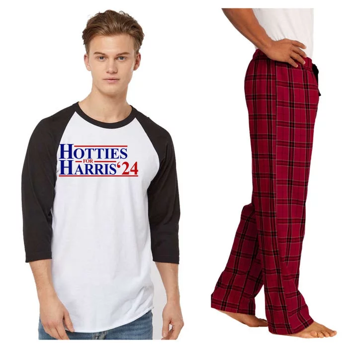 Hotties For Harris 2024 Funny Politcal Election Raglan Sleeve Pajama Set