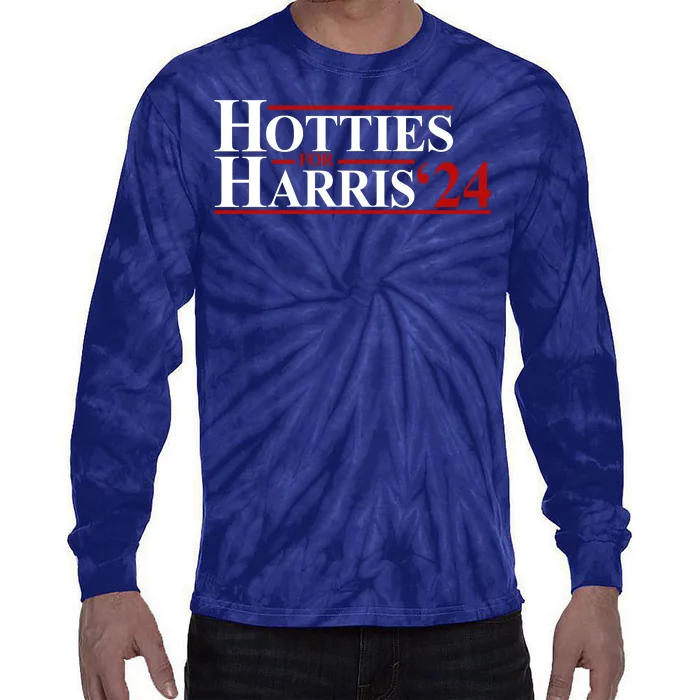 Hotties For Harris 2024 Funny Politcal Election Tie-Dye Long Sleeve Shirt