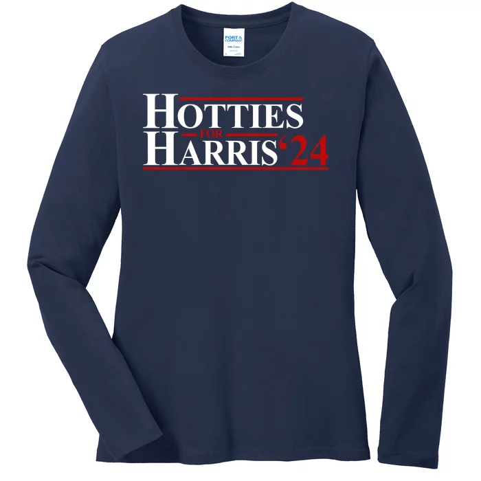 Hotties For Harris 2024 Funny Politcal Election Ladies Long Sleeve Shirt