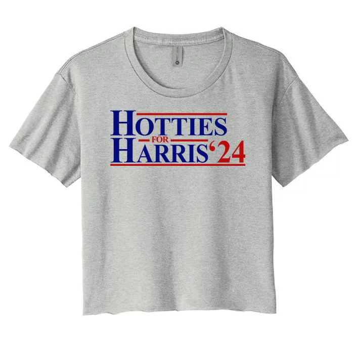 Hotties For Harris 2024 Funny Politcal Election Women's Crop Top Tee