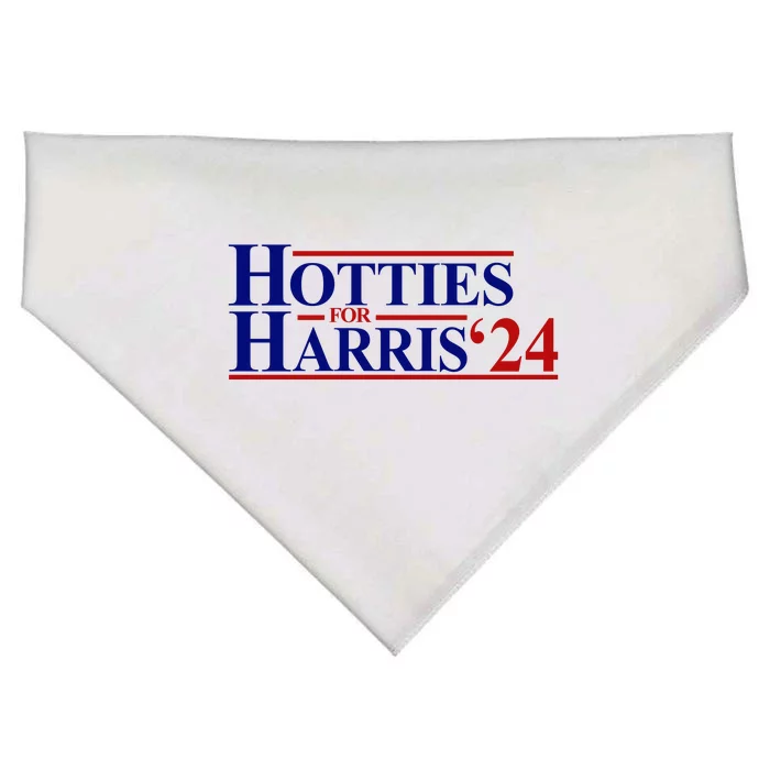 Hotties For Harris 2024 Funny Politcal Election USA-Made Doggie Bandana